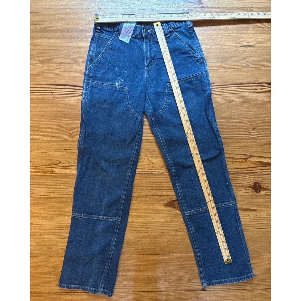 Carhartt Double Front Work Jeans Mens Blue Relaxed Fit Dungaree SIZE 30x30